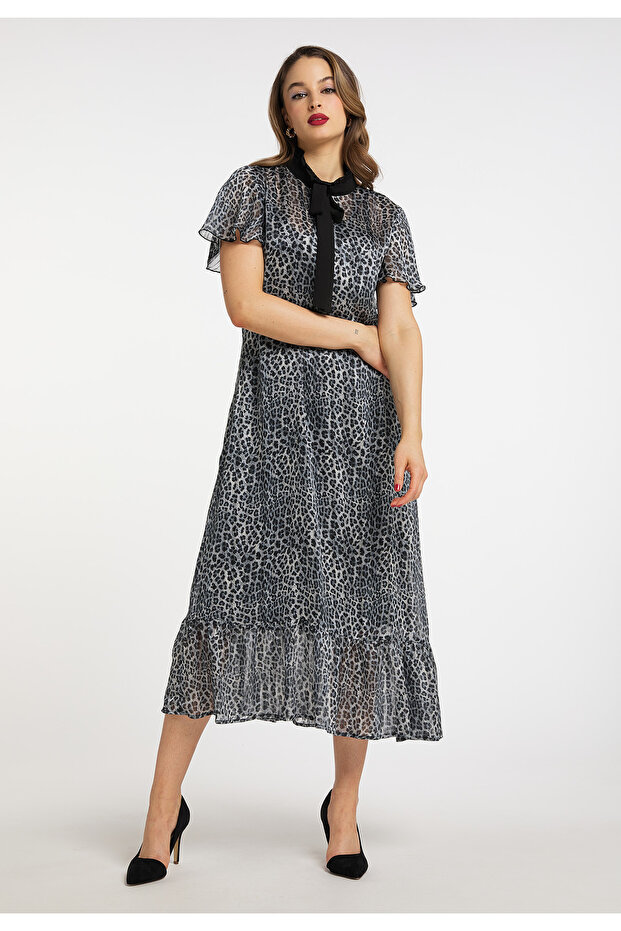 Midikleid mit Leoprint - 1