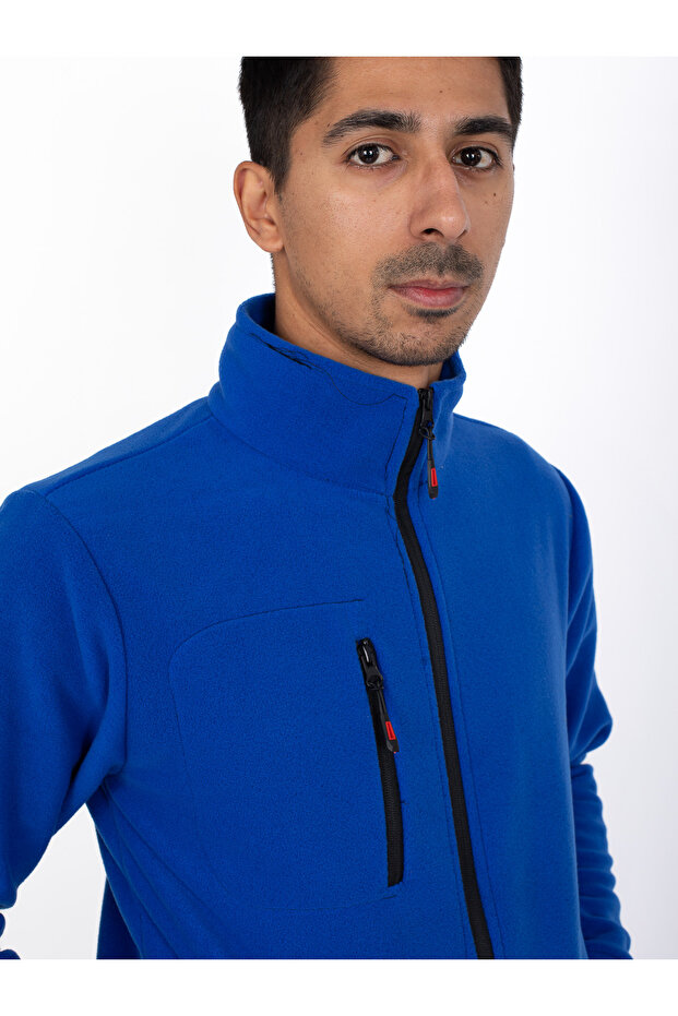 Fermuarlı 3 Cepli 280 gram Üniversal Polar - Mavi - 4