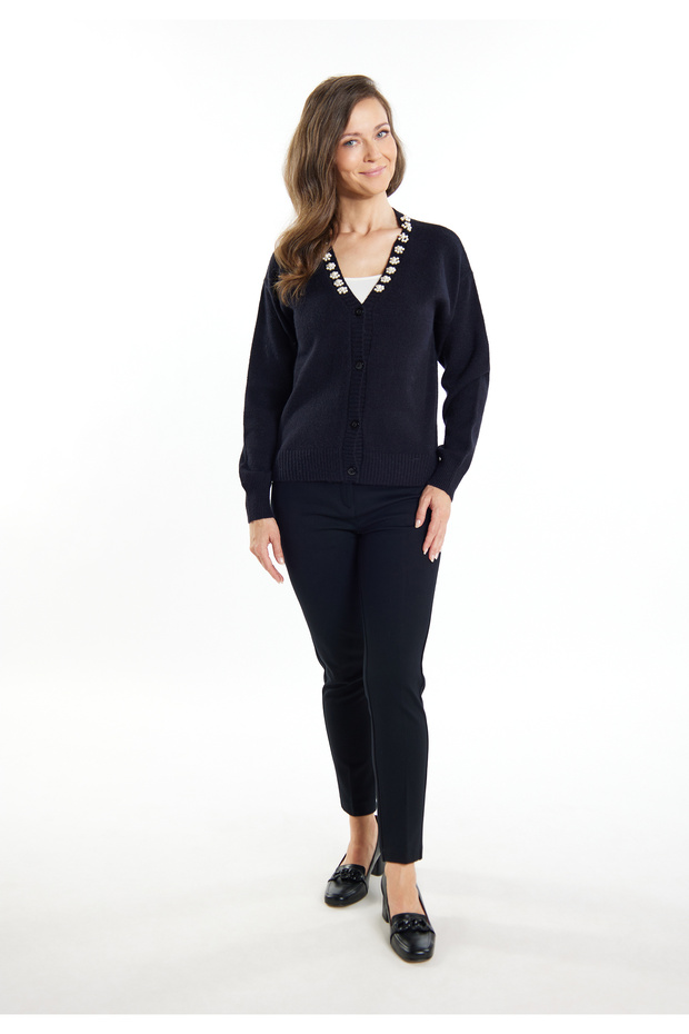 Cardigan mit Perlen - 1