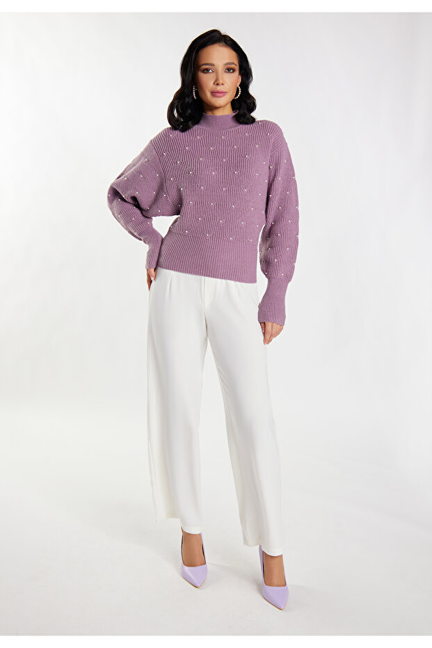 Strickpullover mit Perlen - 1