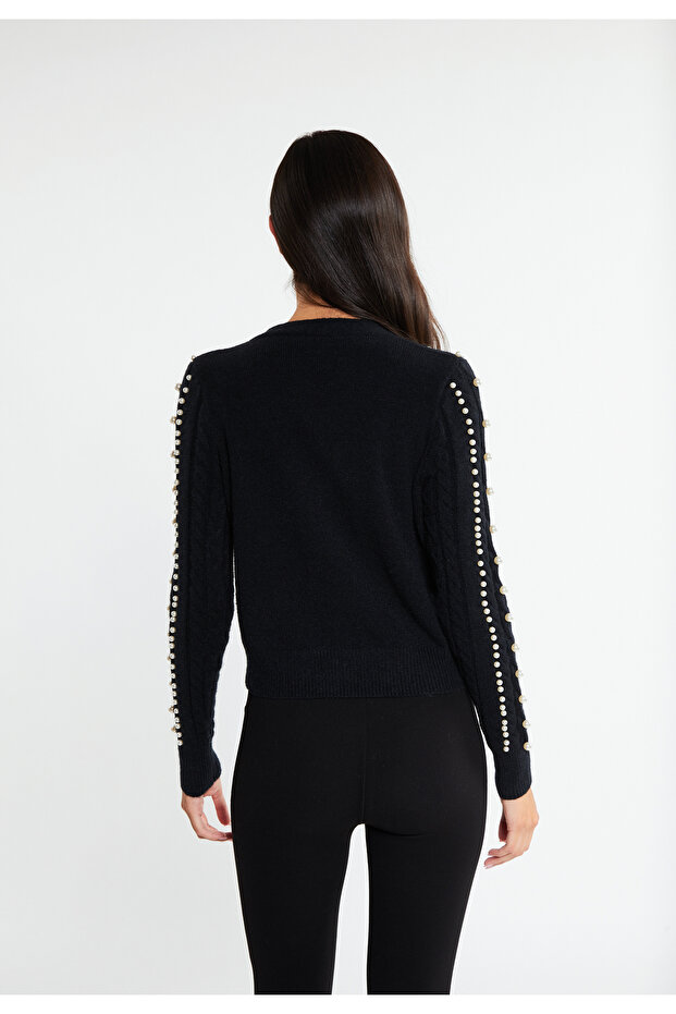 Strickjacke mit Perlen - 4