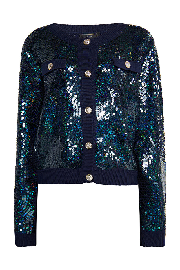 Strickjacke mit Pailletten - 2