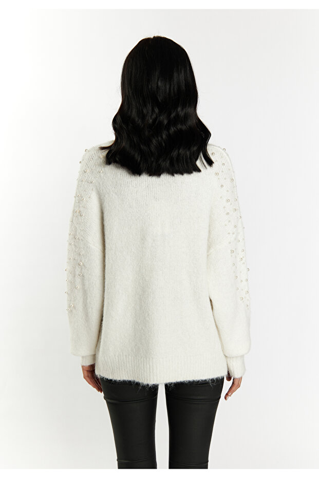 Strickjacke mit Perlen - 4