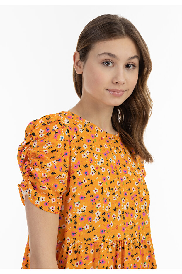 Midi Kurzarmkleid - 5