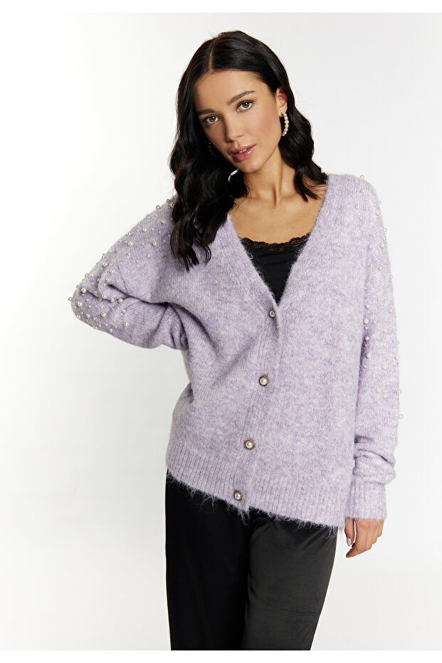 Strickjacke mit Perlen - 3
