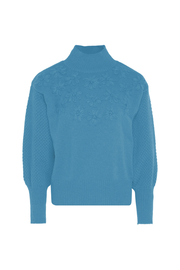 Pullover mit Blumenstick - 1