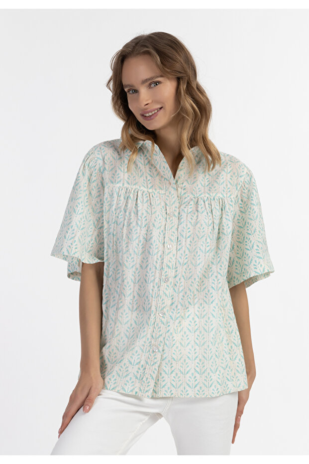 Kurzarm Bluse - 3