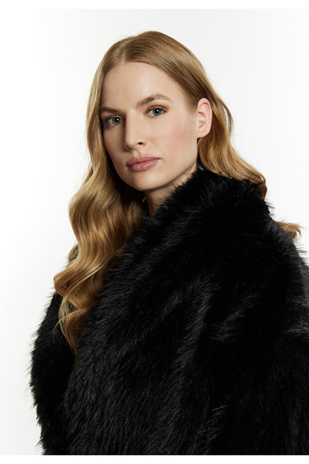 Mantel aus Webpelz - 5