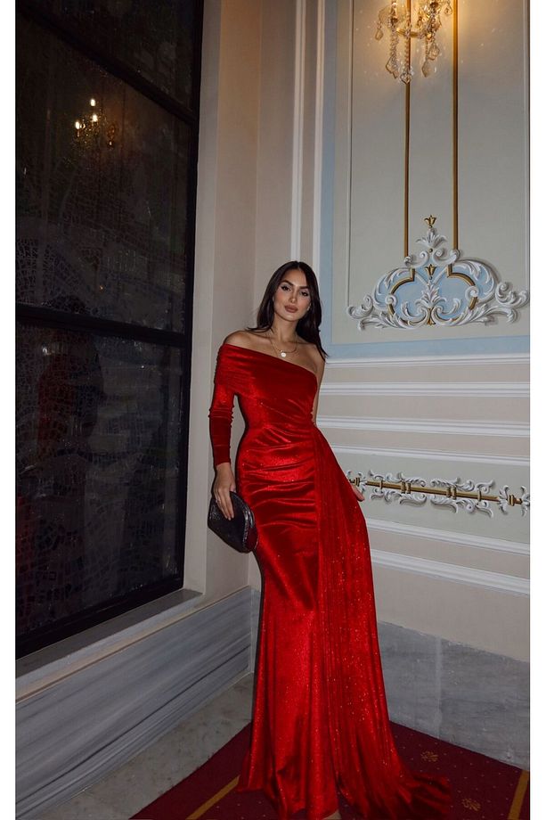 Rosabella Tek Kol Simli Abiye 582269 - 2