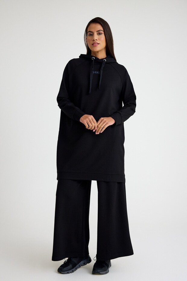 Nakışlı Sweatshirt Siyah - 1