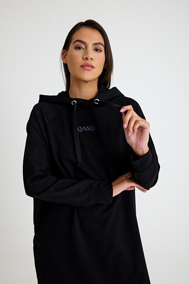 Nakışlı Sweatshirt Siyah - 6