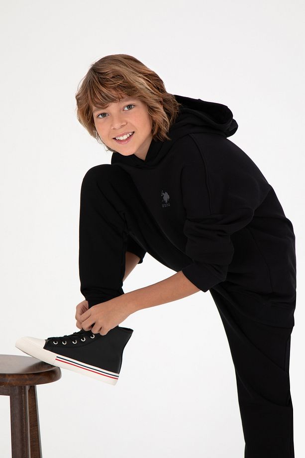 Erkek Çocuk Siyah Basic Kapüşonlu Sweatshirt 50298269-vr046 - 1