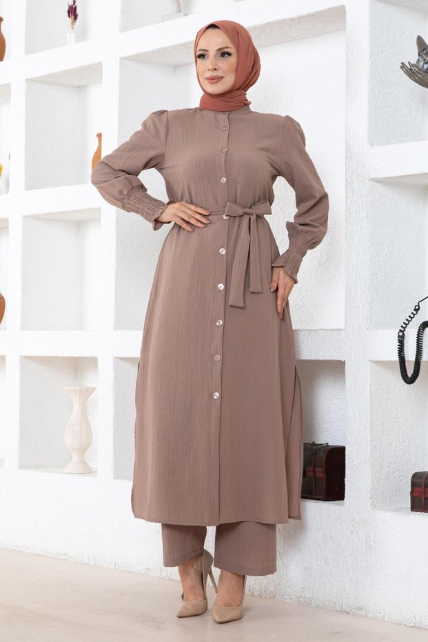 Mink 19233 - Slit Detailed Suit Set