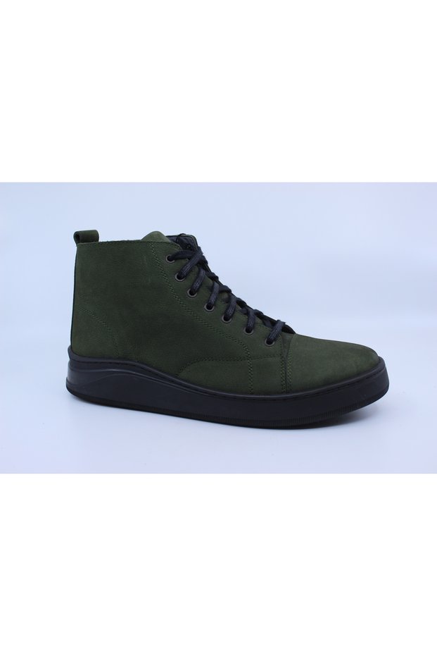 1063 Green Men's Leather Boots 42