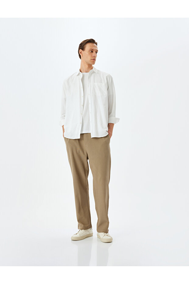 Cotton Pocket Detailed Lace up Waist Sweatpants