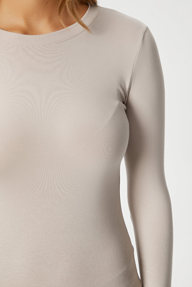 Bluză de damă Lux Touch Soft Texture Bej - 4