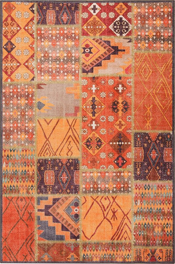 Jazz Patchwork Desenli Dokuma Taban Dekoratif Renkli Halı AL 332 - 1