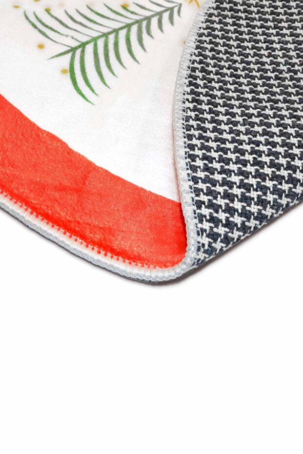 Yılbaşı Ağacı Altı Örtüsü, Çam Ağacı Ayak Halısı Örtüsü, Çamlı Desen, Dokuma Taban 100x100 Cm - 3