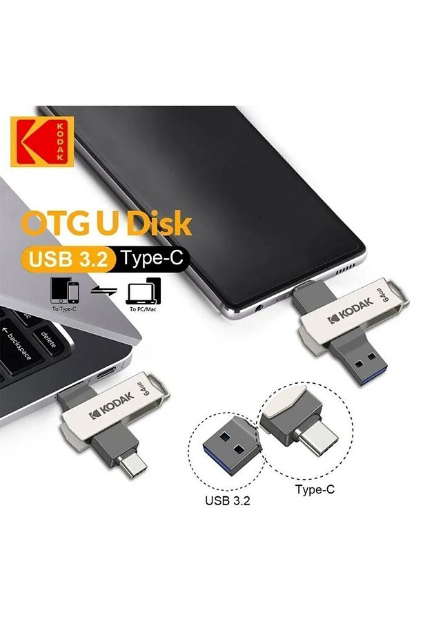 64gb. K273 Type-c Ve Usb 3.2 Süper Hızlı Type-c Girişli Tüm Telefonlara Iphone 15/16serisine Uygun - 6