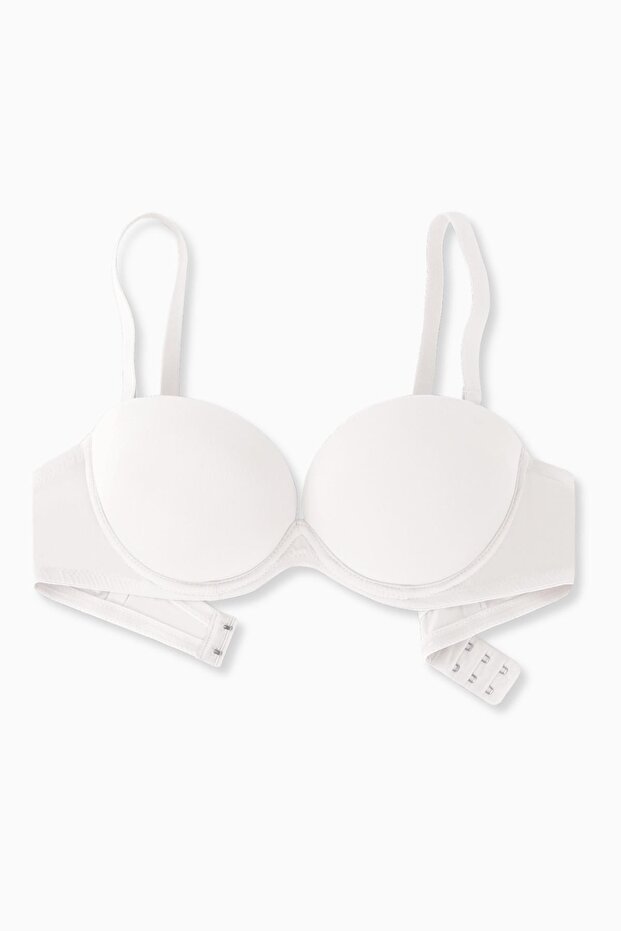 Olympos Micro Bra with Removable Straps - Double Push Up, Extra Padding - Premium Basic - 2498 - Ecru - 1