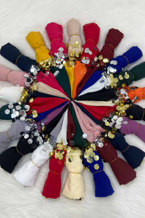 Mixed Color Chiffon Halay Handkerchief 10 Pieces, Bride Groom Wedding Henna Circumcision Promise Engagement Bride Gift