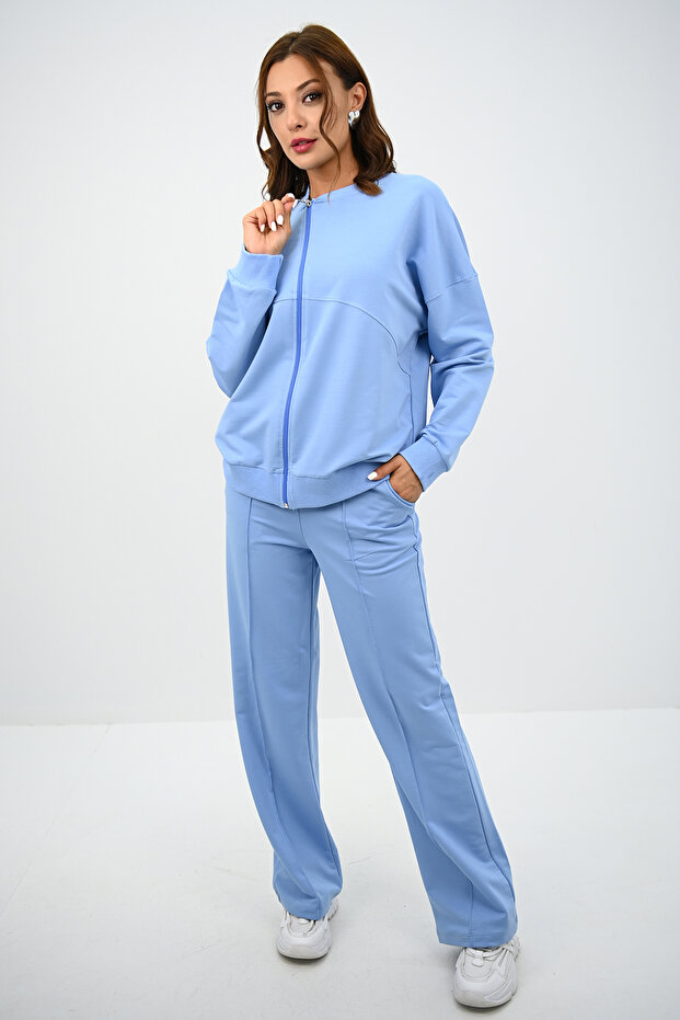 Női tréningruha szett széles lábú cipzárral - 4144-25 - 4