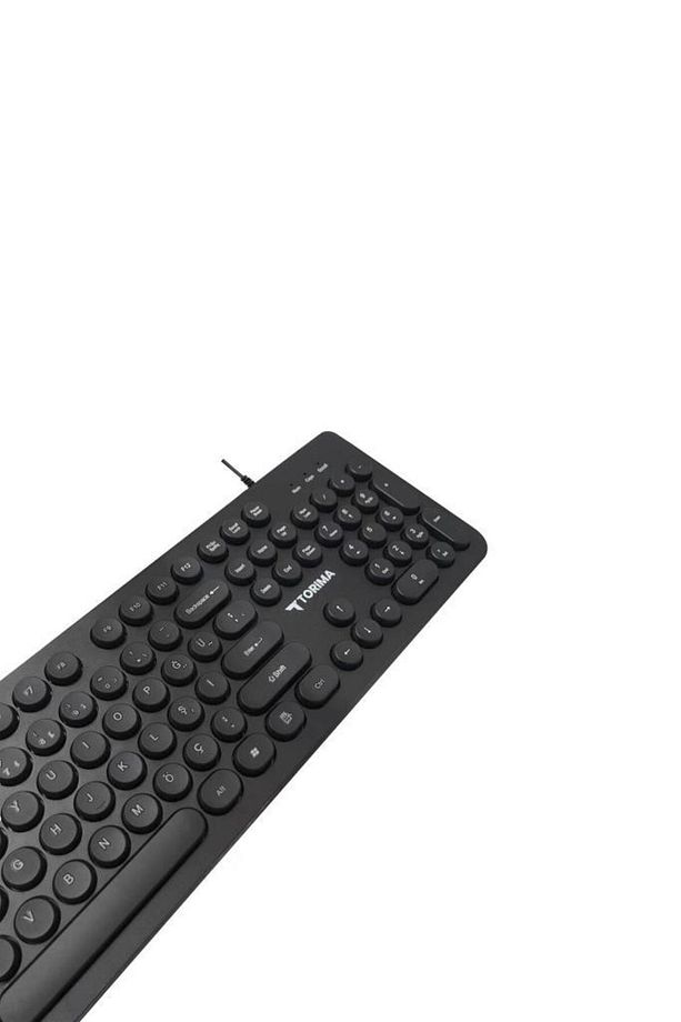 TK-09 Siyah Retro Daktilo Görünümlü Kablolu Q Klavye - 4