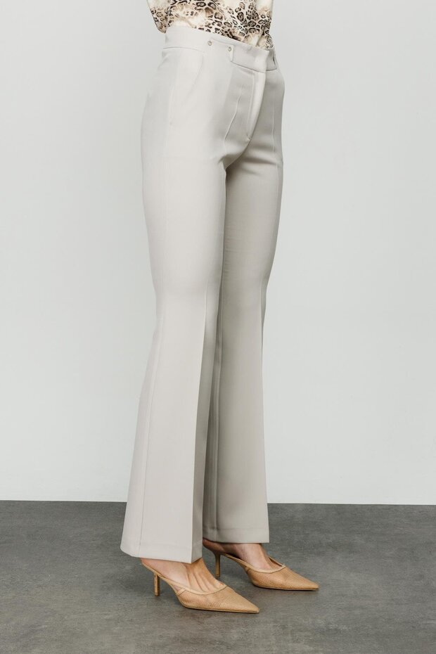 İspanyol Paça Süs Düğmeli Pantolon - 5