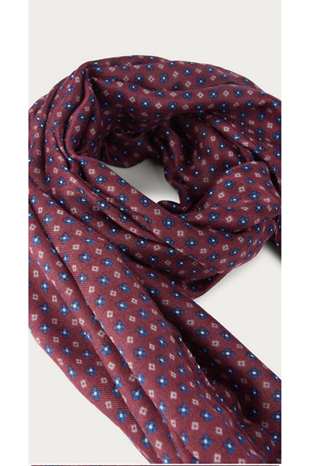 Yün İpek Baskılı Atkı - 2