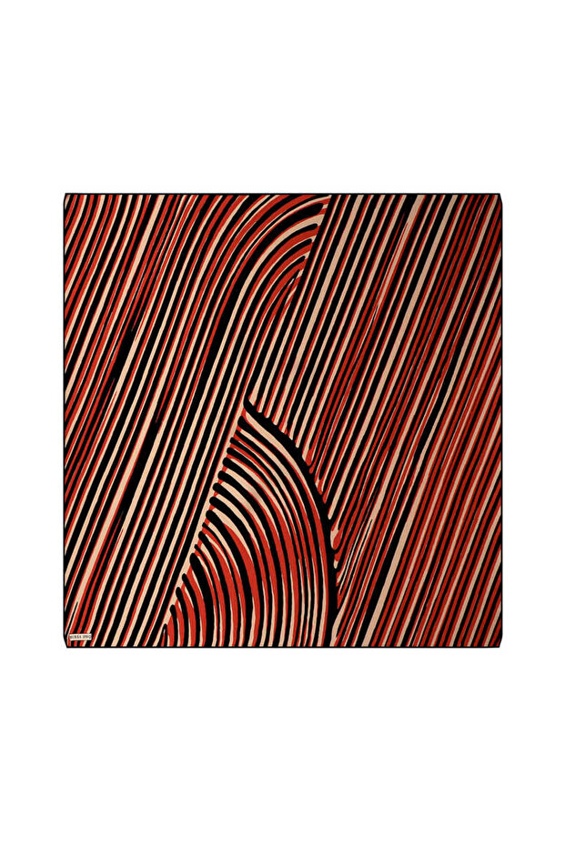 وشاح حريري بنمط الوهم الأحمر - 1