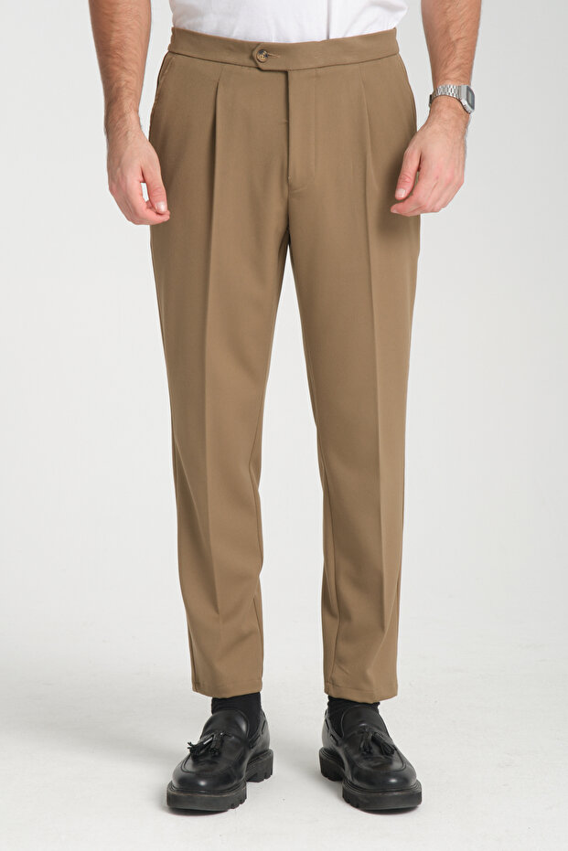 Men's Elastic Waist Thick Stamp Look Casual Pants
