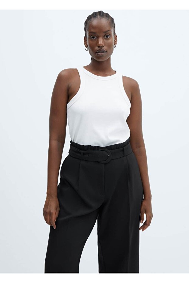 Belted Paperbag Pants - 8