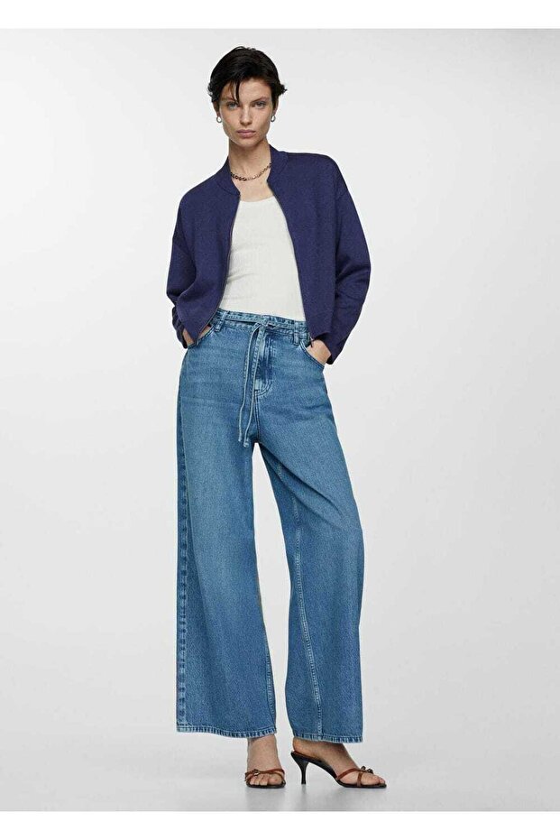 Fermuarlı triko hırka - 2