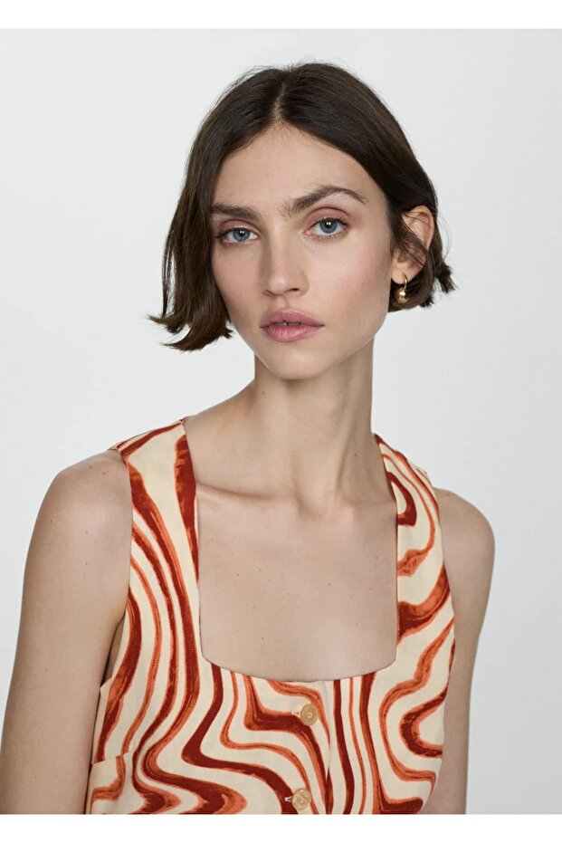 Kuşaklı desenli bluz - 7