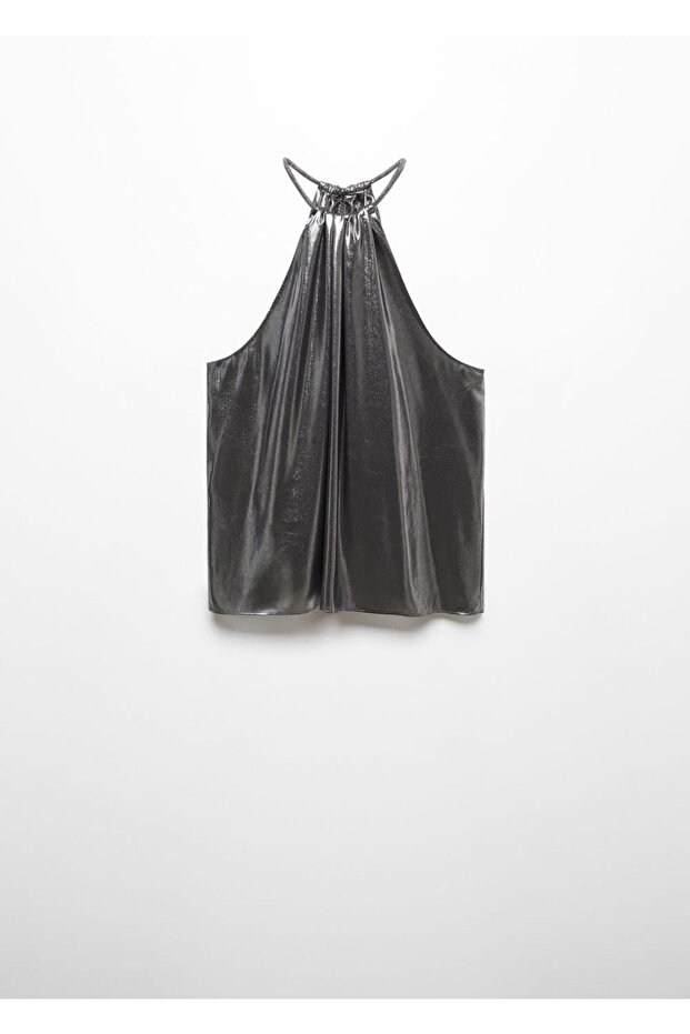 Metalik Sert Yaka Bluz - 3