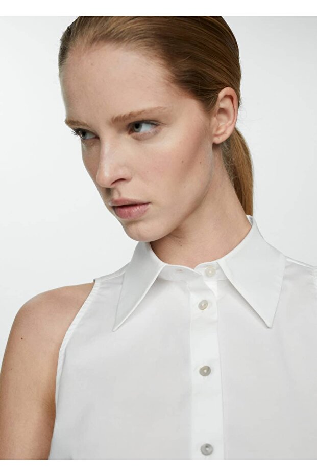 Kolsuz pamuklu gömlek - 6