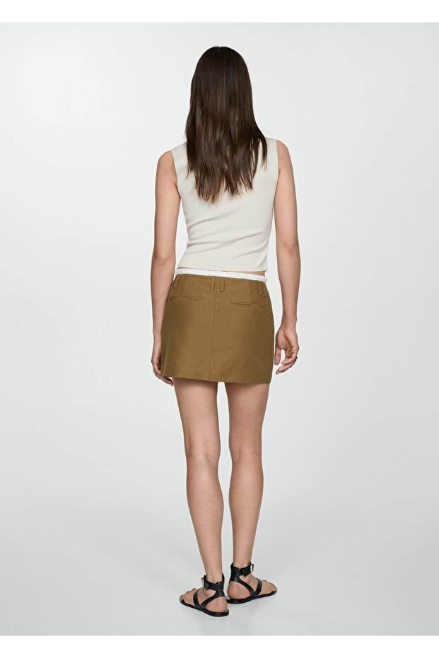 Beli kontrast mini etek - 4