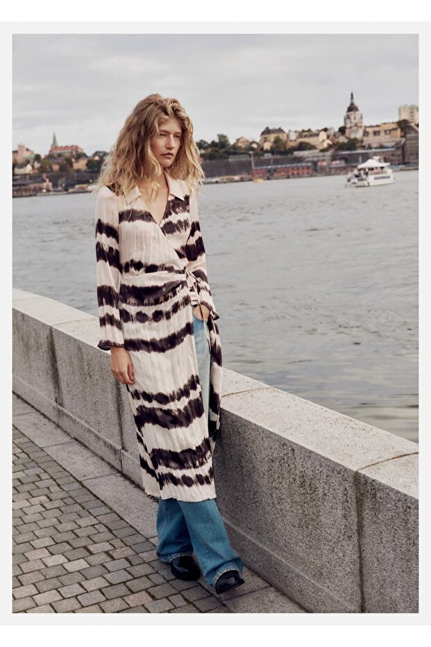 Batik Pilili Gömlek Elbise - 7