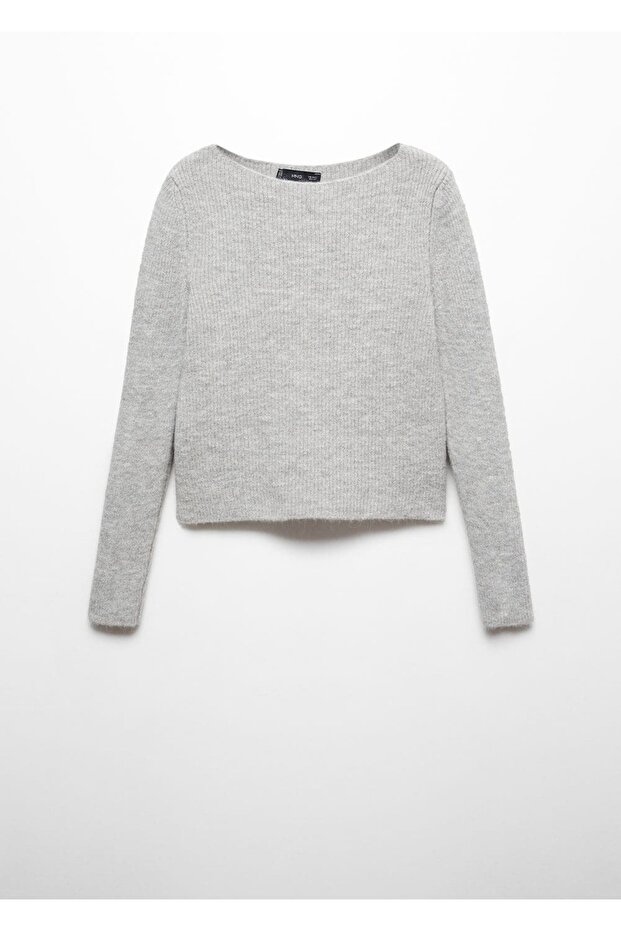 Kayık Yaka Örgü Kazak - 3