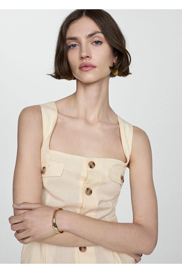 Düğmeli kısa tulum - 7