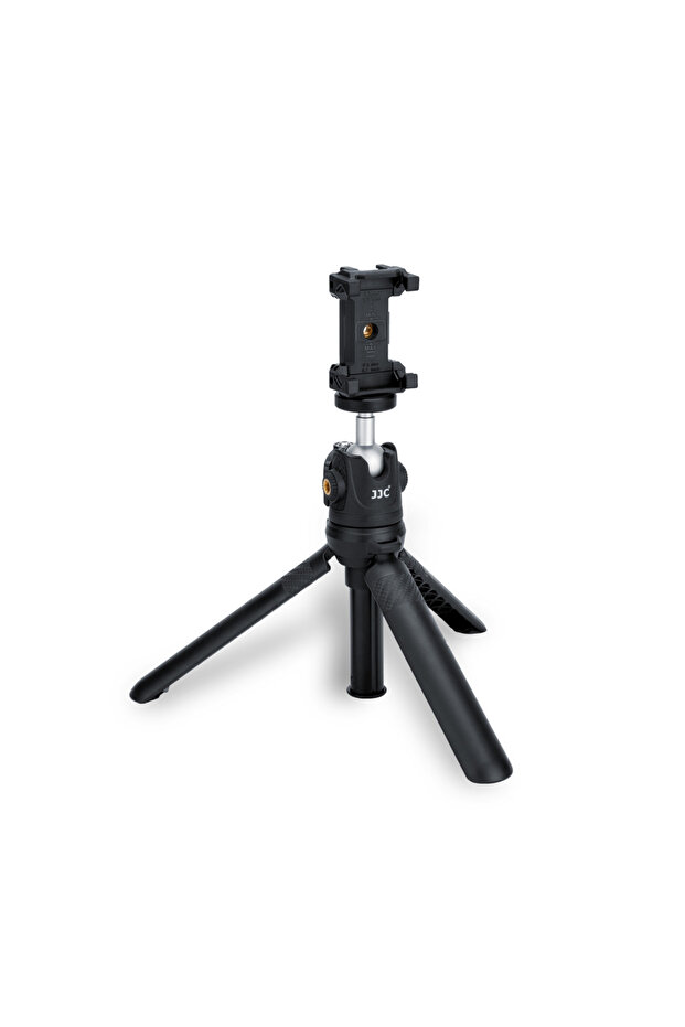 black JJC Extendable Phone Tripod Mini Vlogging Tripod With Phone Clip for DJI Osmo Canon ZV-1 II .
