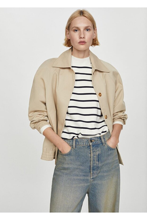 Çizgili Perkins Yaka Kazak - 7