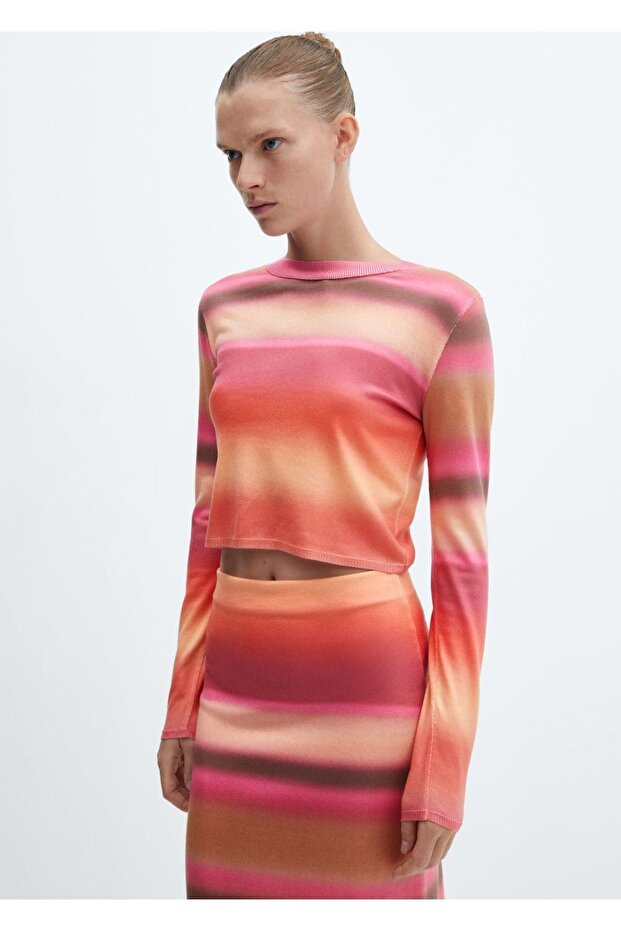 Degrade Baskılı Kazak - 1