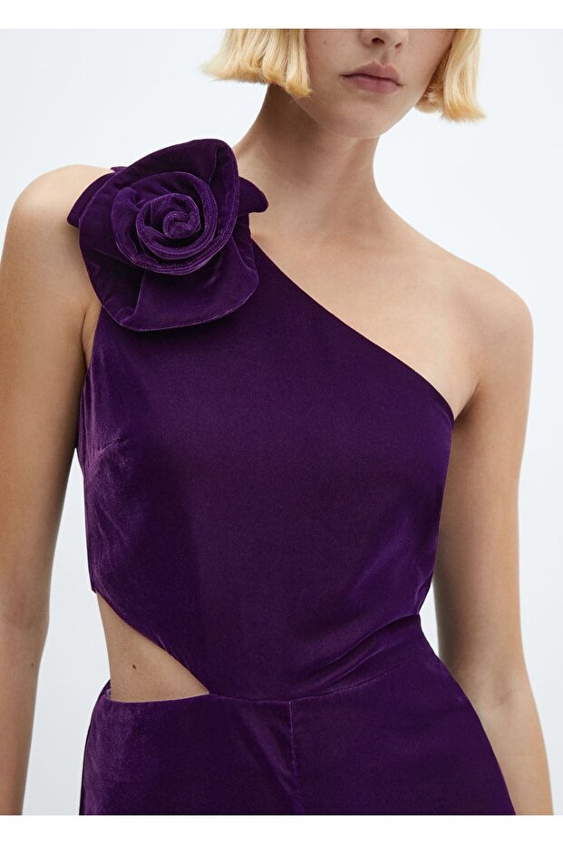 Maksi Çiçekli Kadife Tulum - 6