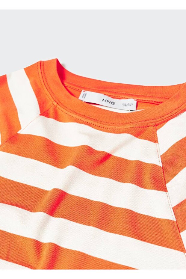 Baskılı çizgili tişört - 7