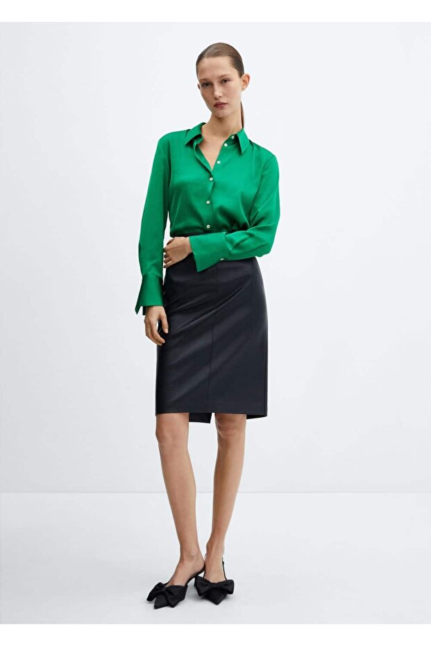 Saten dökümlü gömlek - 2