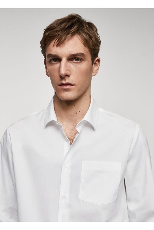 Klasik Kesim Poplin Gömlek - 6