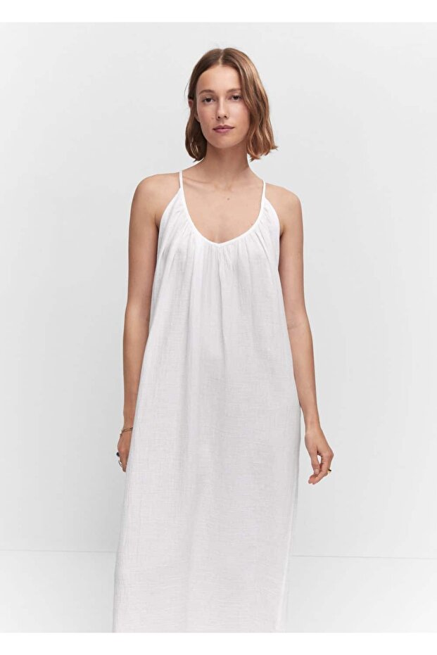 Kemerli askılı elbise - 1