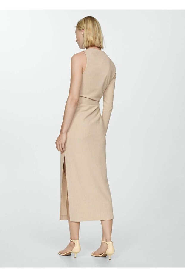 Drapeli asimetrik uzun elbise - 4