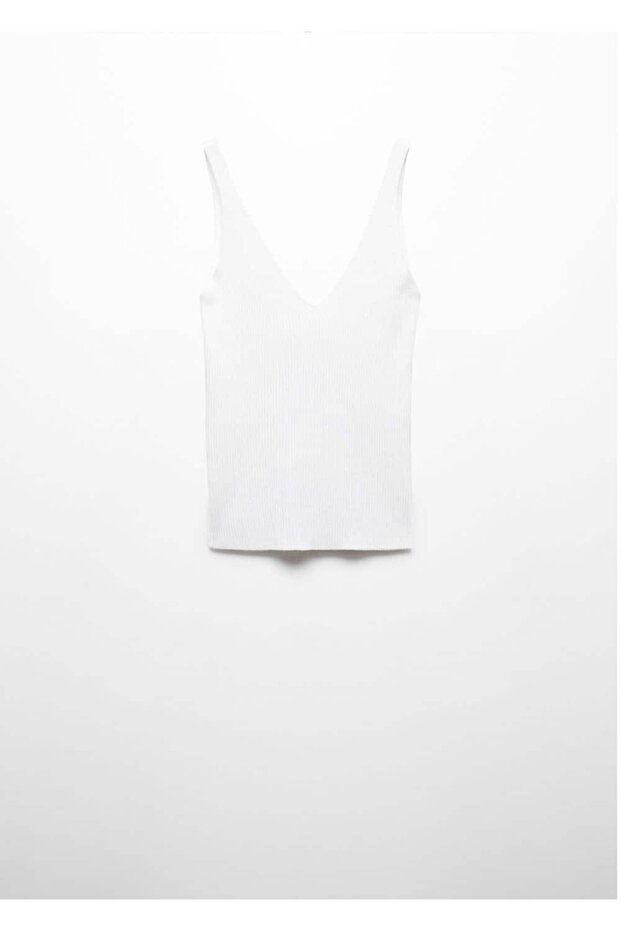 V yaka triko bluz - 3